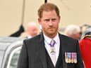 Prince Harry at the coronation of King Charles III