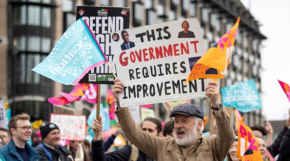 Teachers and senior doctors will ballot in their dispute with the government over pay, which will likely see a fresh round of strikes.  (Photo by Hesther Ng/SOPA Images/LightRocket via Getty Images)