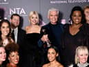 OCTOBER 13:  The team from 'This Morning' including Holly Willoughby, Phillip Schofield and Rochelle Humes, with the Best Daytime award for 'This Morning', in the winners' room at the National Television Awards 2022 at OVO Arena Wembley on October 13, 2022 in London, England. (Photo by Gareth Cattermole/Getty Images)
