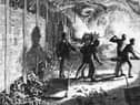Changing retorts at the London Gas Company’s works at Vauxhall in 1889. Picture for illustrative purposes by Rischgitz.  