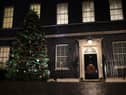 A Christmas tree stands illuminated outside number 10 Downing Street (Getty Images)