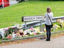 Flowers at Biddick Drive in Plymouth, after gunman Jake Davison killed five people in a mass shooting. (Photo by William Dax/Getty Images)