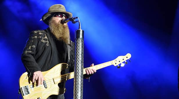 Dusty Hill, bassist of American rock-blues band ZZ Top, has died at the age of 72, his band members have announced (Photo: SEBASTIEN BOZON/AFP via Getty Images)