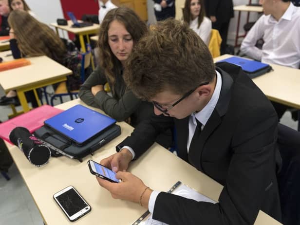 Children’s Commissioner for England, Dame Rachel de Souza, said that she supported Williamson’s plan to formally ban smartphones in schools (Photo: PATRICK HERTZOG/AFP via Getty Images)
