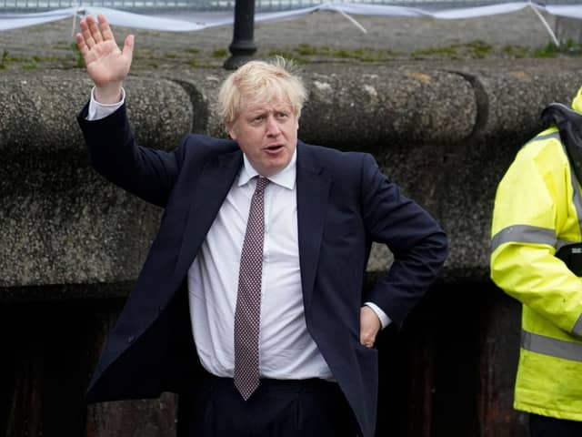 Boris Johnson during a visit to Falmouth's Maritime Museum to thank them for hosting the media centre for the G7 Summit (Photo: Hugh Hastings/Getty Images)