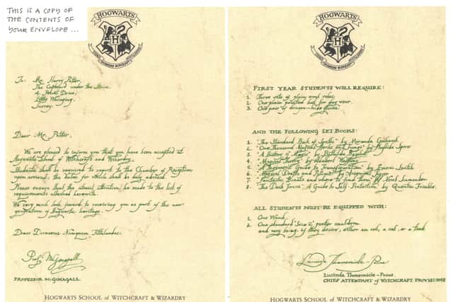 A Hogwarts acceptance letter used in the first Harry Potter movie is set to fetch over 12K at auction.