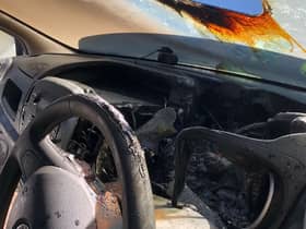 The shocking image was shared by Nottinghamshire Fire and Rescue who were called in to tackle the blaze.