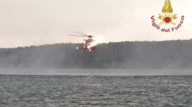 Italy's fire service posted an image of a helicopter taking part in the rescue (Image: Vigili del Fuoco)