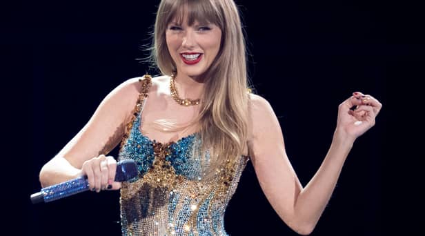 US singer-songwriter Taylor Swift performs onstage during Eras tour