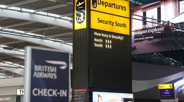 Heathrow Airport security officers are set to strike for 31 days in the latest wave of industrial action. (Chris Ratcliffe/Bloomberg via Getty Images)