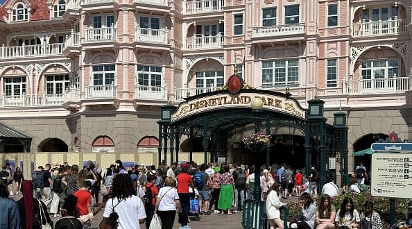 A view of Paris Disneyland while the visitors are on long queues during the workers’ strike in Paris, France on May 30, 2023. (Photo by Mohamad Salaheldin Abdelg Alsayed/Anadolu Agency via Getty Images)