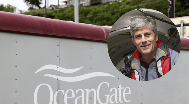 Stockton Rush (inset), the CEO of OceanGate, the company involved in the missing submersible around the site of the RMS Titanic's wreckage (Credit: Getty Images/OceanGate)