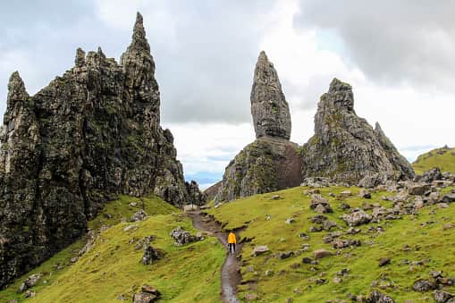 A trail towards The Old Man of Storr during changeable weather, Trotternish peninsula, Isle of Skye, Scotland, UK (Getty Images)