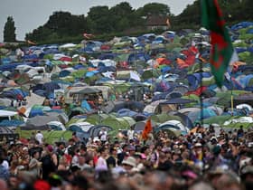 A Glastonbury crew member in his 40s was found dead in his tent on Tuesday.