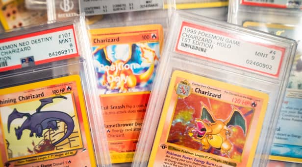 Items from the Pokemon card collection of Jens Ishoey Prehn and his brother Per Ishoy Nielsen are displayed in Niva, eastern Denmark on November 25, 2022.  Photo for illustrative purposes.