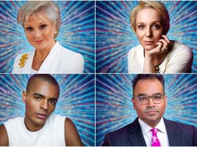 Clockwise from top left: Angela Rippon, Amanda Abbington, Krishnan Guru-Murthy, and Layton Williams will take part in this year's Strictly Come Dancing (Photos: BBC)