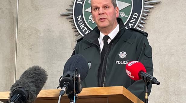 Police Service of Northern Ireland (PSNI) Assistant Chief Constable Chris Todd speaks to media about the data breach