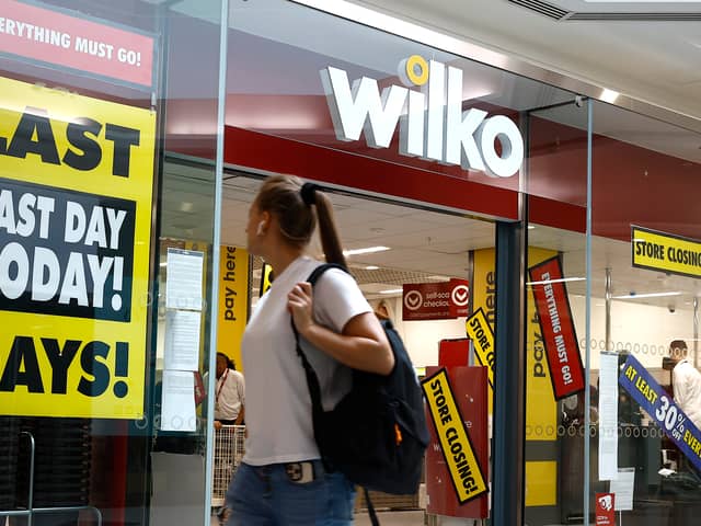 A shopper walks past a Wilko store in Putney on September 12, 2023 in London.