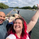 Amy and Wes on their boat.