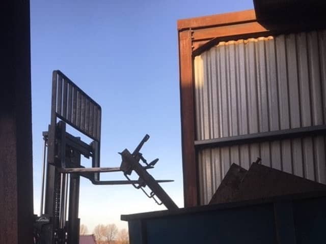 Frank Schlachter fell from the top of the skip while working at the site in Burscough.