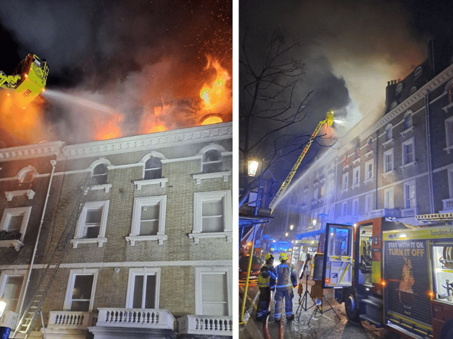 A fire broke out in Emperor's Gate, South Kensington. Picture: London Fire Brigade