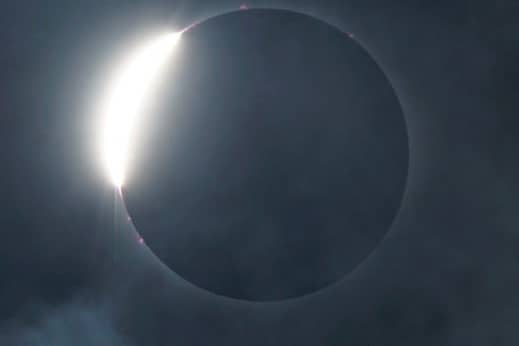 The solar eclipse as seen from Dallas, Texas. The phenomenon was first seen in the Mexican resort town of Mazatlan. April 8 2024.