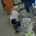 CCTV shows the moment a shopper staged a fake accident in a supermarket to try and claim thousands of pounds in injury compensation from Iceland. 