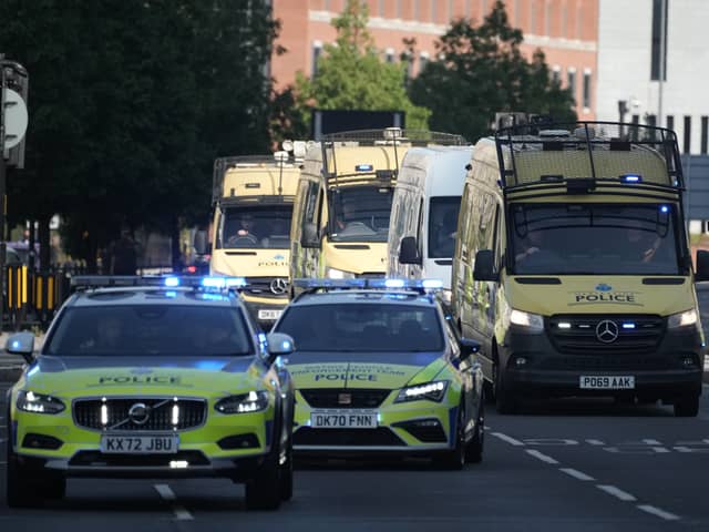 Teenager charged with the murders of three girls and the attempted murder of 10 others arrives at Liverpool Magistrates' Court on August 1, 2024.
