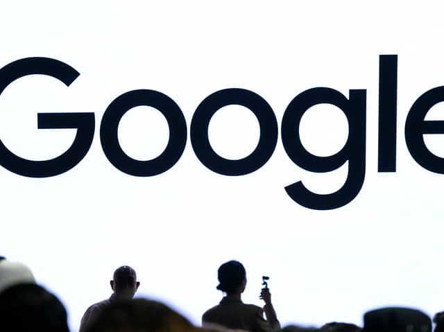 A Google logo is seen during the "Made by Google" event. Photo: Josh Edelson / AFP via Getty Images