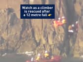 RNLI rescue climber who fell 12m off a cliff