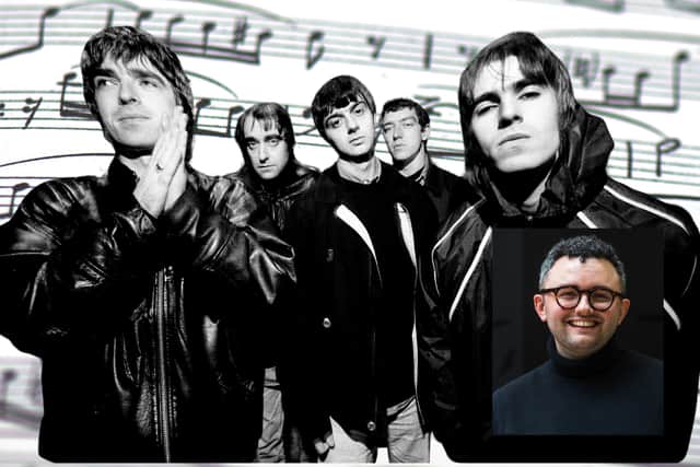 Dr Jacob Downs (inset) reveals some of the music theory, or "science," behind what has led to Oasis' music being so enduring since the heyday of "Cool Britannia."