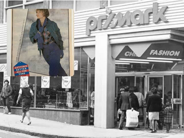 First Primark store in Britain and an advert for it (R). Photo: Primark