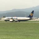 Ryanair plane's all four tyres burst - disrupting flights from Bergamo Airport in Milan.