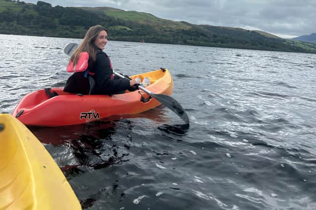 Kayaking on Bala Lake. (Photo: Isabella Boneham)