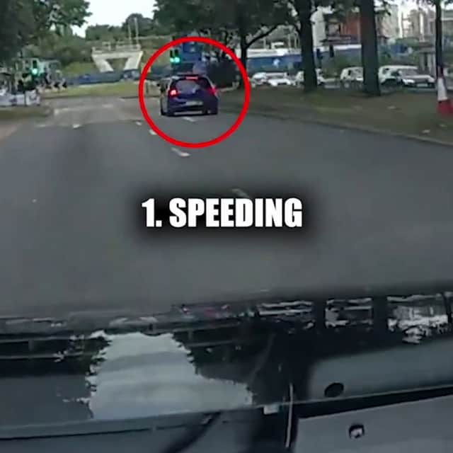A speeding driver. This is the moment a shameless driver tells cops he was speeding at 76mph in a 30mph zone because he wanted to have a bit of a blast.