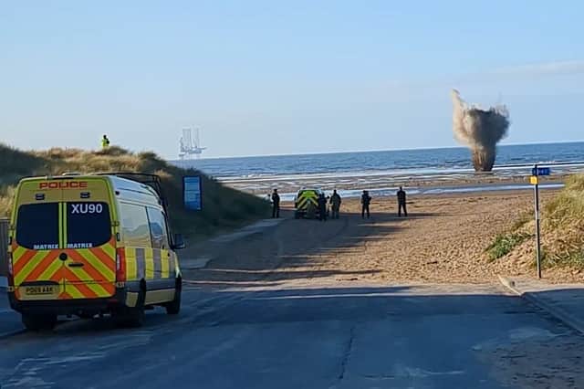 Police cordon off Ainsdale Beach as WW2 device blown up