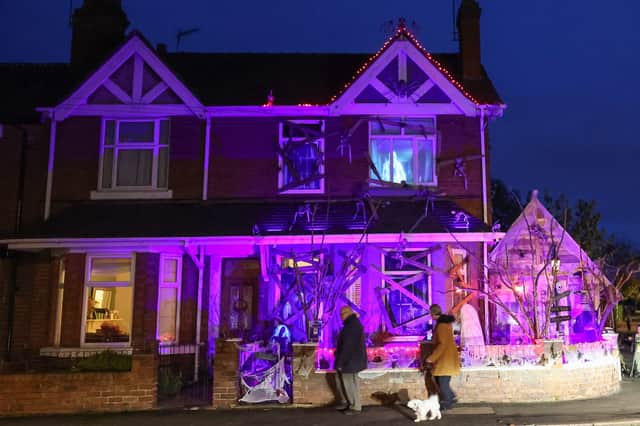 Elliot Smith has turned his home into a 'derelict haunted house' in Stafford.