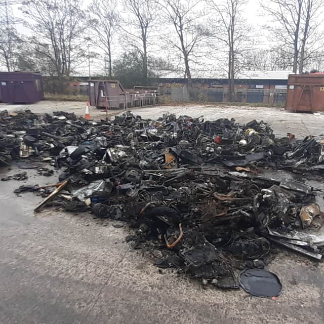 The aftermath of the blaze at the Bristol Avenue tip