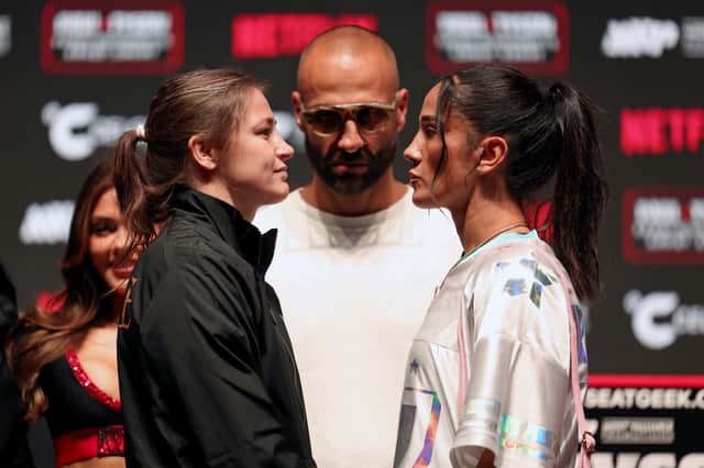 The rematch of Katie Taylor vs Amanda Serrano is on the undercard for the Paul vs Tyson fight. Photo:  Brett Carlsen/Getty Images for Netflix 2024