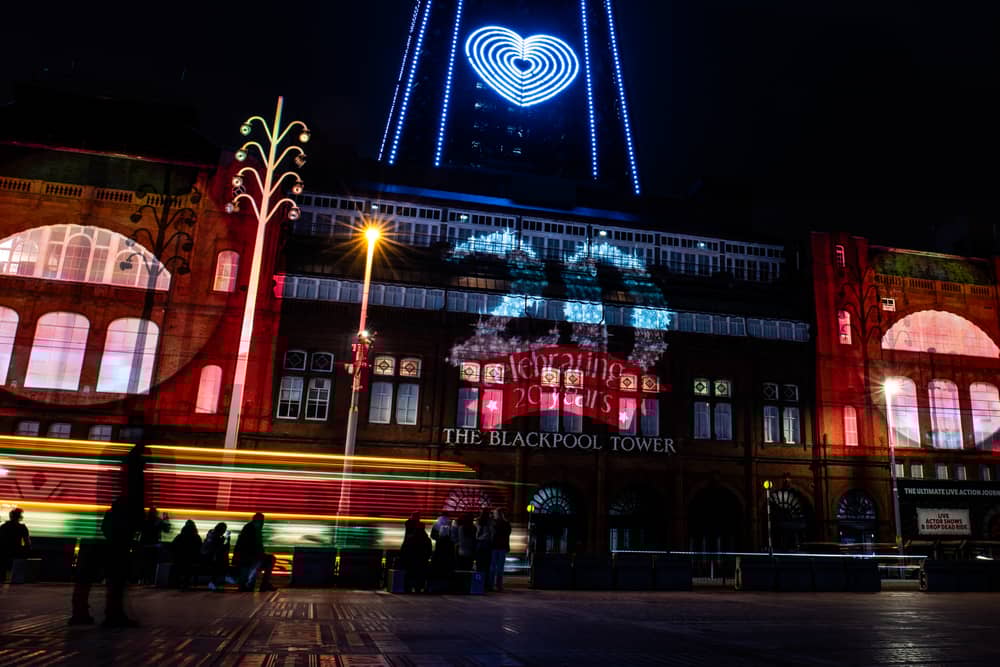 Magical light display welcomes Strictly Come Dancing to Blackpool Tower. Credit: Lucinda Herbert