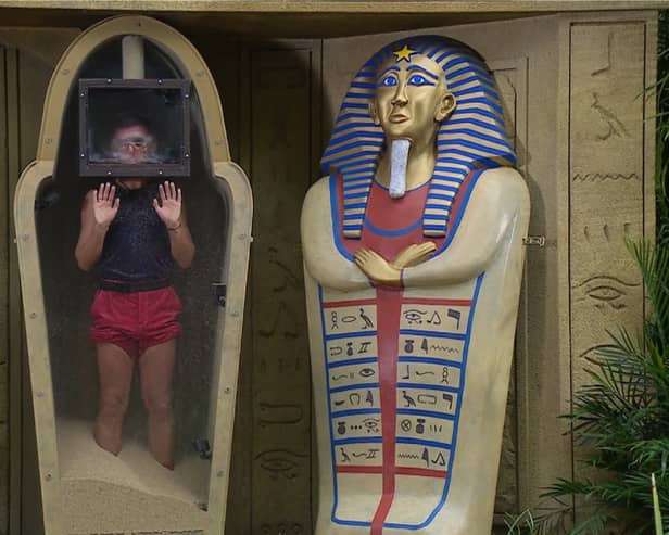 Dean McCullough takes on ‘Sinister Sarcophagus’ Bushtucker Trial.