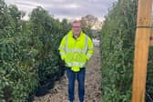 MD of Hedges Direct in Chorley Jamie Shipley pictured outside the 15 acres of land. 