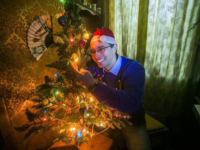 Ross Shaddick from Plymouth, Devon, with his Christmas lights which have finally gone out after 54 years.