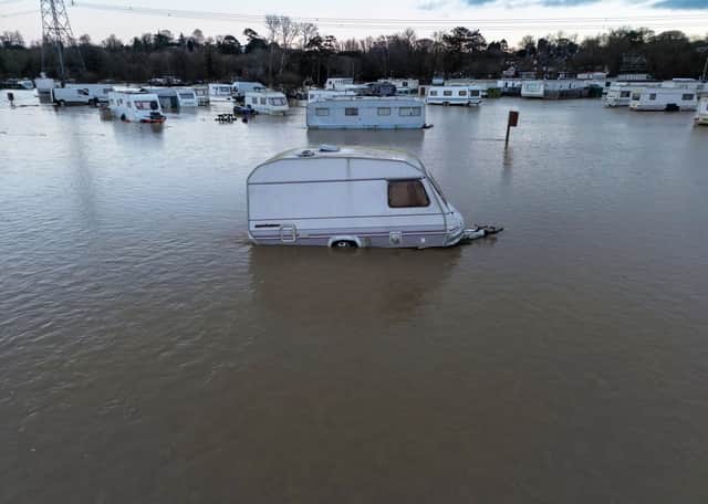 Flooding at Proctor's Pleasure Park near Barrow upon Soar, Leicestershire.
