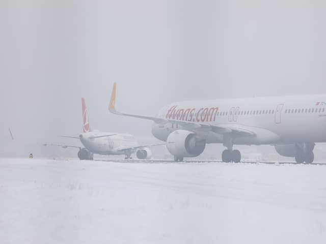 The now open runways at Manchester Airport.