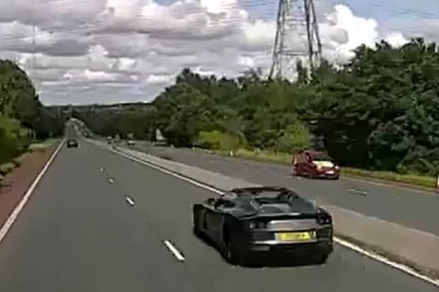 The Ferrari before the collision.