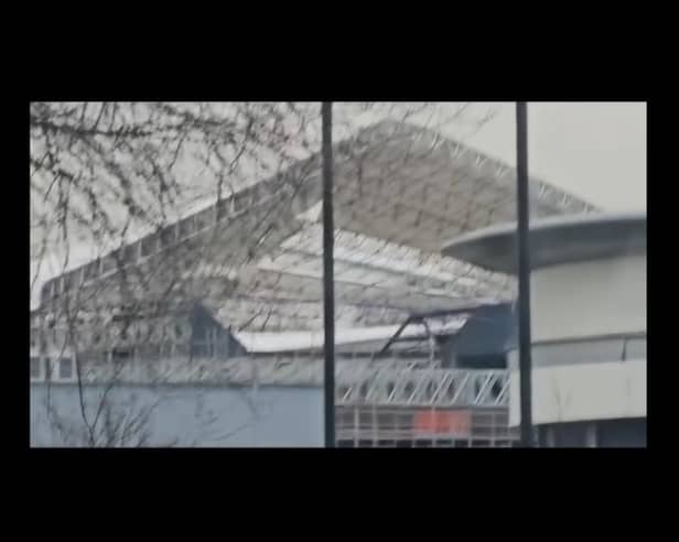 The Sands Centre, Carlisle was closed on Friday and Saturday after the high winds caused damage to the canopy, which had been fitted as part of the RAAC replacement on the Sands’ auditorium roof.

Footage courtesy of cumbrianroofingsolutionsltd.com