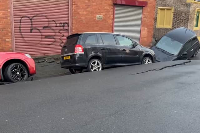 A sinkhole has opened in South Shields on Monday morning