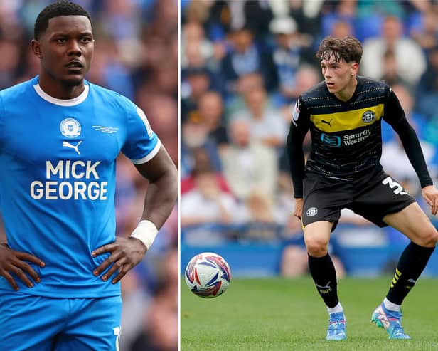 Peterborough United and Wigan Athletic both have injury problems to contend with. Kwame Poku (L) has 10 goals this season but won't feature for the Posh. 