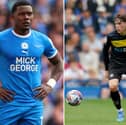 Peterborough United and Wigan Athletic both have injury problems to contend with. Kwame Poku (L) has 10 goals this season but won't feature for the Posh. 